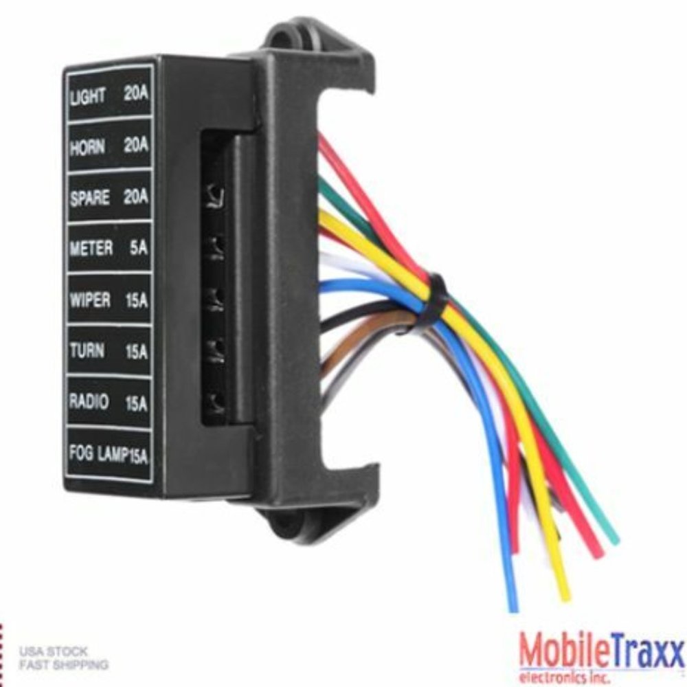 8 Way Fuse Box ATO/ATC Auto Fuse Holder With 5 Inch Wire Lead